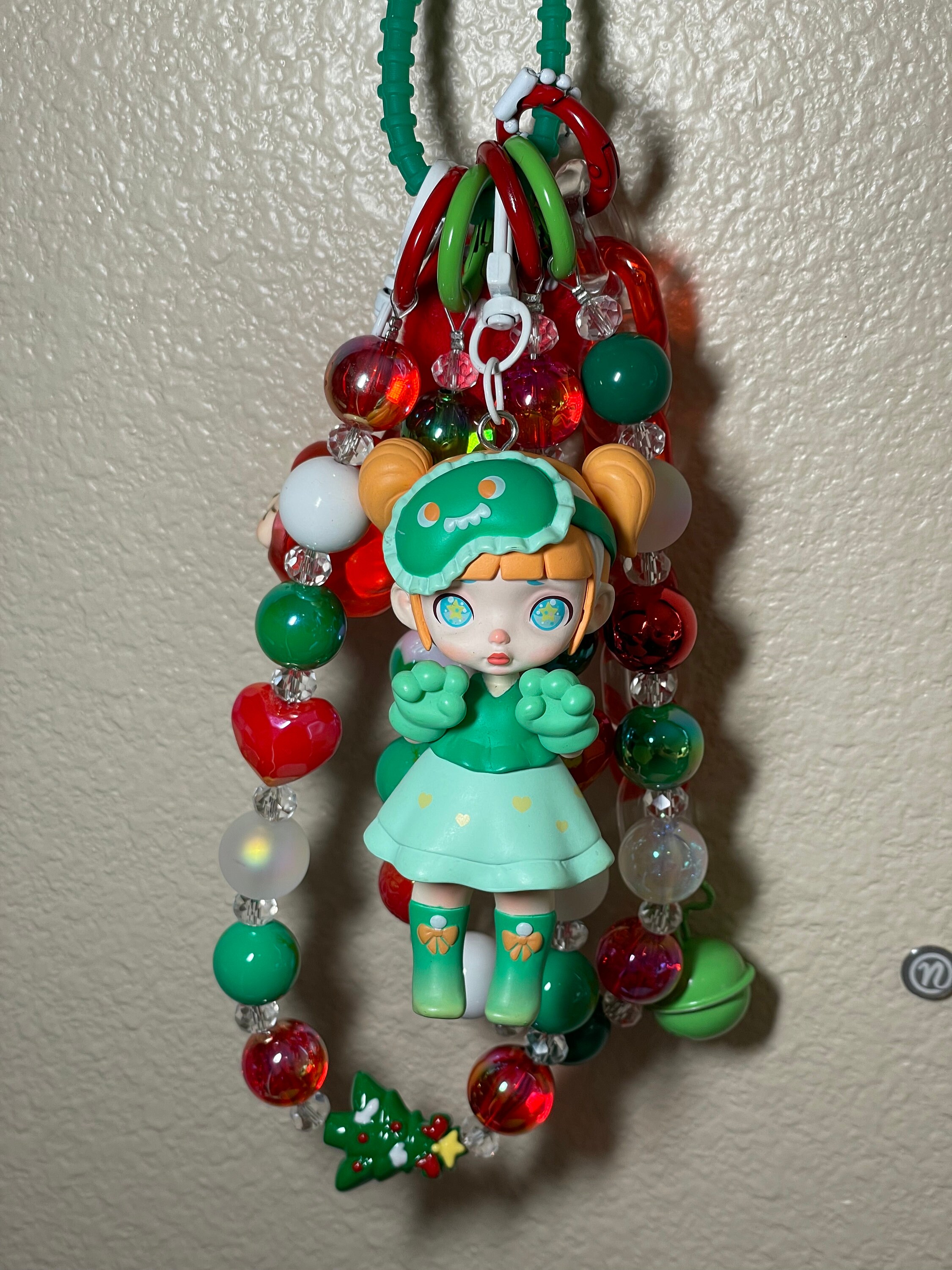 Handmade Laura Doll Keychain: Christmas Bag Charm, Rearview Mirror ...