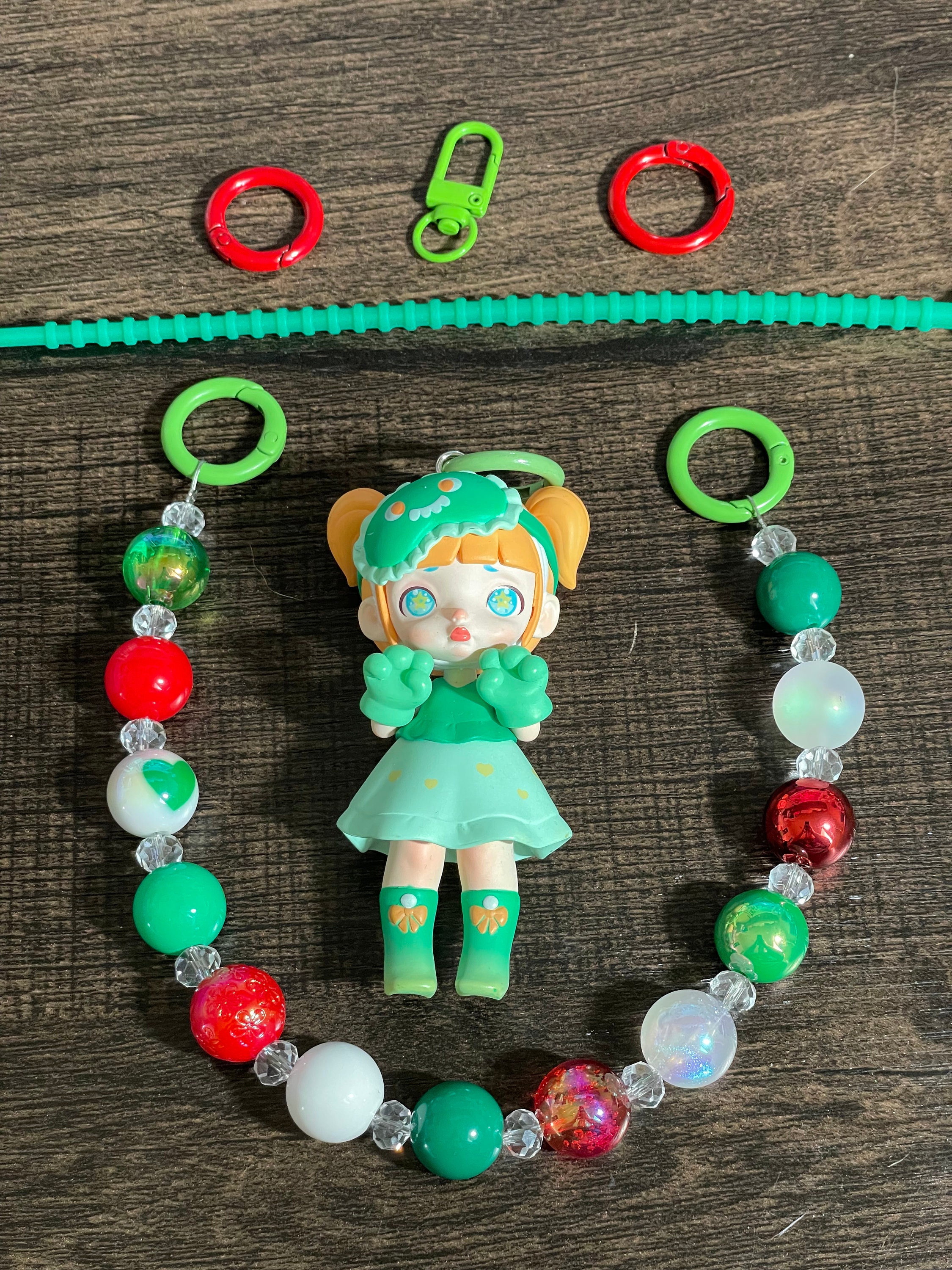 Handmade Laura Doll Keychain: Christmas Bag Charm, Rearview Mirror ...