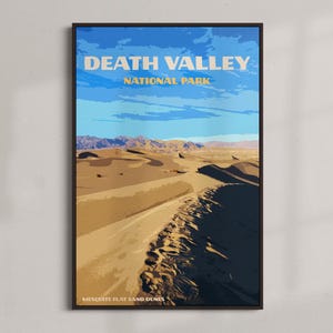 Parque Nacional del Valle de la Muerte - Póster de viaje vintage - DESCARGA INSTANTÁNEA - Parques nacionales estadounidenses - California - Arte retro digital