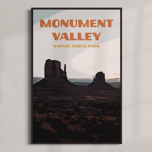 Monument Valley - Reise-Weinlese-Poster - SOFORTIGER DOWNLOAD - Wahrzeichen - Amerikas Südwesten - Arizona Utah - Digital Retro Art