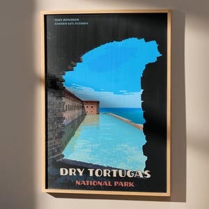 Dry Tortugas National Park - Vintage Travel Poster - American National Parks - Florida Keys - Retro Wall Art Print