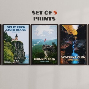 American State Parks - 5er-Set - Vintage Reiseposter - SOFORTIGER DOWNLOAD - Kultige Wahrzeichen - Digital Retro Art
