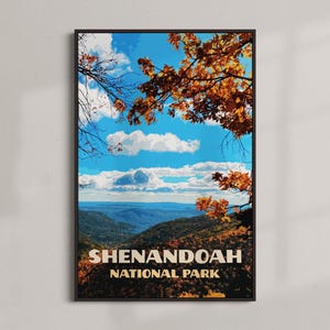 Parc national de Shenandoah - Poster vintage de voyage - TÉLÉCHARGEMENT IMMÉDIAT - Virginie - Skyline Drive - Blue Ridge Mountains - Art numérique rétro