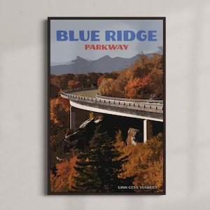 Blue Ridge Parkway - Póster de viaje vintage - DESCARGA INSTANTÁNEA - Lugares de interés de Estados Unidos - Parques nacionales - Arte retro digital
