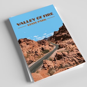 Valley of Fire - Reise Vintage Poster - SOFORTIGER DOWNLOAD - Amerikanische Wahrzeichen - Nevada State Park - Digitale Retro Kunst