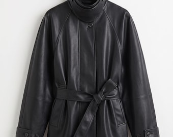 Trench court Fusion à col cheminée pour femmes