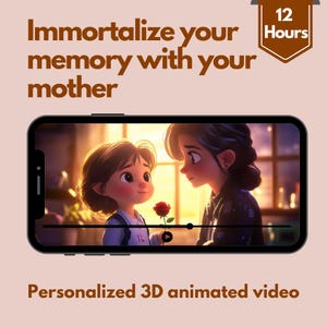Video animato personalizzato per la festa della mamma, regalo per la festa della mamma, rendi i ricordi immortali, regalo animato in 3D, video di animazione, prima festa della mamma