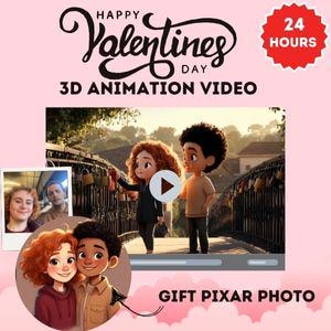パーソナライズされた 3D バレンタイン アニメーション – サン ヴァレンティンであなたのラブ ストーリーをキャプチャ、カスタム ポートレート ピクサー、ピクサー スタイル ポートレート