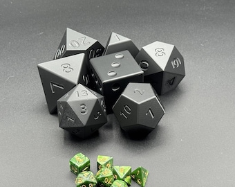 BIJGEWERKT: oversized zwarte D&D-dobbelstenenset | 2" dobbelstenen | d4, d6, d8, d10, d100, d12, d20 | Leuk voor kinderen en volwassenen!