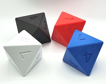 Large 8 sided dice | 4" sized dice | d8 D&D dice | Fun for kids and adults!