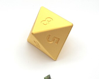 Special Edition - Gold Large 8 sided dice | 4" sized dice | d8 D&D dice | Fun for kids and adults!
