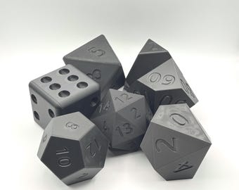 BIJGEWERKT: grote zwarte D&D-dobbelstenenset | Dobbelstenen van 4 inch | d4, d6, d8, d10, d100, d12, d20 | Leuk voor kinderen en volwassenen!