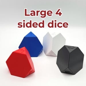 Large 4 sided dice | 4&quot; sized dice | d4 D&D dice | Fun for kids and adults!