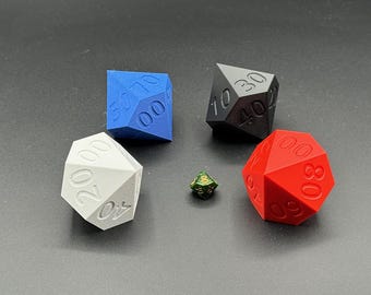 Oversized d100 dice | 2" sized dice | d100 D&D dice | Fun for kids and adults!