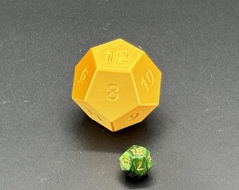 Special Edition - Gold Oversized 12 sided dice | 2" sized dice | d12 D&D dice | Fun for kids and adults!