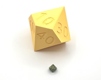 Special Edition - Gold Large d100 dice | 4" sized dice | d100 D&D dice | Fun for kids and adults!
