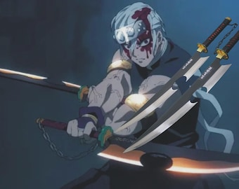 Anime Demon Double Anime Sword Real Japanese Samurai Sword Uzui Sword