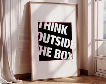 Póster "Piensa fuera de la caja": Arte moderno para la pared de la oficina