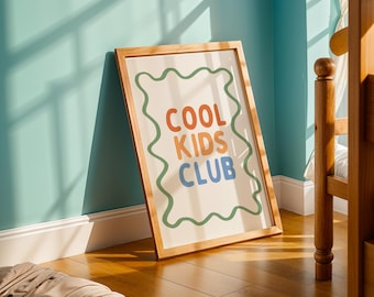 Cool Kids Club Print – Retro Playroom Poster (Digital Download)