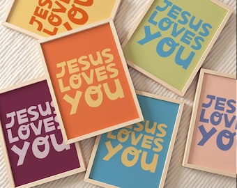 Jesus Loves You Print: Modern Christian Wall Art (Digital Download)