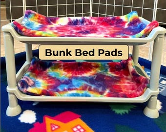 Guinea Pig Bunk Bed Pad Set / Reusable & Absorbent for small pets