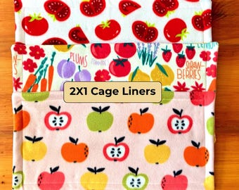 Guinea Pig 2x1 Fleece Cage Liners/Reusable Absorbent Liners for small pets