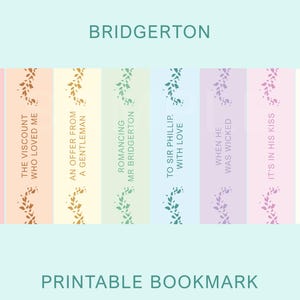 Bridgerton Printable Bookmarks