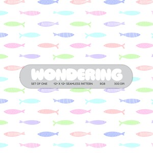 Pastel Fish Seamless Pattern: Coastal Textile Print (Digital Download)