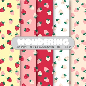 Strawberry Season | Seamless Fashion Textile Print | JPEG for Commercial Use | Digital Print | Scrapbook | Kitchen | Summer Fruits