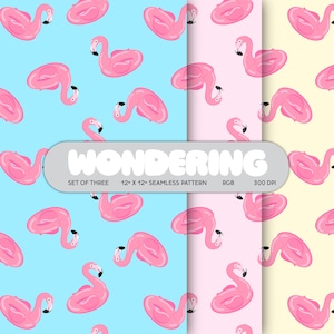 Flamingo Floaties | Seamless Fashion Textile Print JPEG for Commercial Use Digital Download | Summer Prints | Pool Prints