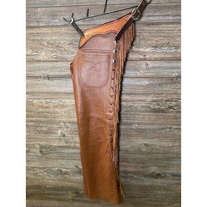 Vintage Brown Leather Chap Motorcycle Chaps – Handcrafted Biker Gear for Men and Women - Durable & Stylish Riding Chaps-Perfect Cruise Rides