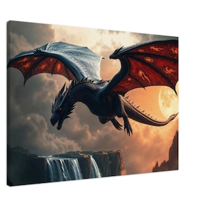 Magical Dragon Print – Mystical Fantasy Art, Enchanted Dragon Wall Decor, Mythical Creature Illustration, Legendary Dragon Artwork