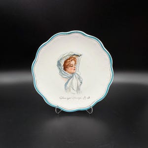 Antique Gibson Girl Plate – Saratoga Springs NY Portrait, Smith Phillips China 7”