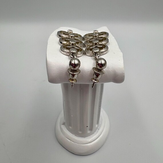 Silver-Tone Lisner Scrollwork Pendant & Earrings … - image 5