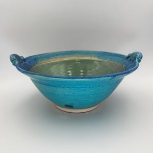 Vintage Michael Kennedy Wave Bowl | Signed Irish Studio Pottery 12" Heather Glaze Sligo Ireland