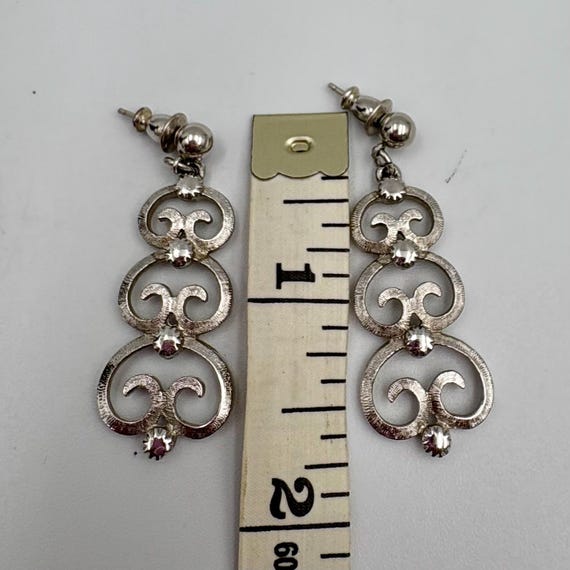Silver-Tone Lisner Scrollwork Pendant & Earrings … - image 10