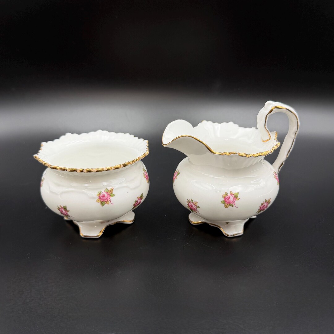 Vintage Aynsley Bone China Creamer & Sugar Set - Rosedale Hathaway Rose ...