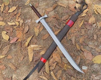 Custom Handmade 5160 Carbon Steel Viking Sword with Leather Sheath, Medieval Decor, Rosewood Handle, Norse Inspired Gift, Collector Display