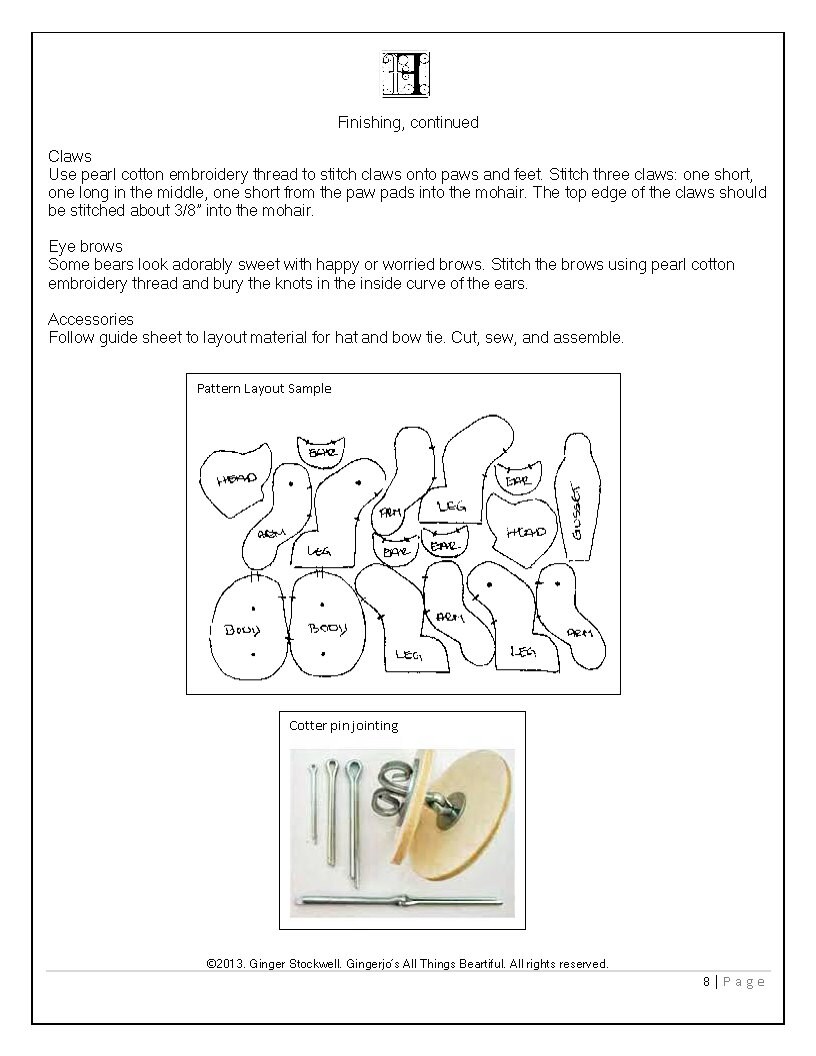 Teddy Bear Pattern Sewing PDF - Pookie the Little Bear 10