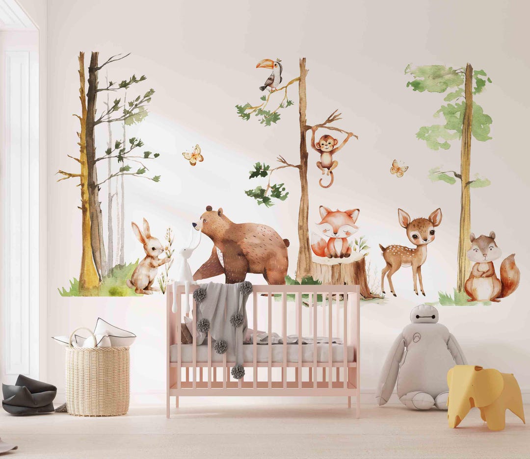 Forest Animals Wall Decals: Dandelion Nursery Decor - Etsy