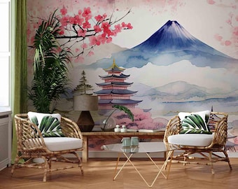 アジア庭園のクジャク、趣のある日本の植物画の屏風アート、剥がして