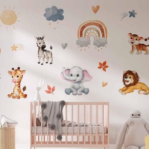 Set baby Animals Wall Sticker for Children&#39;s Room Safari Animals Wall Sticker for Baby Room, Wall Sticker Nursery