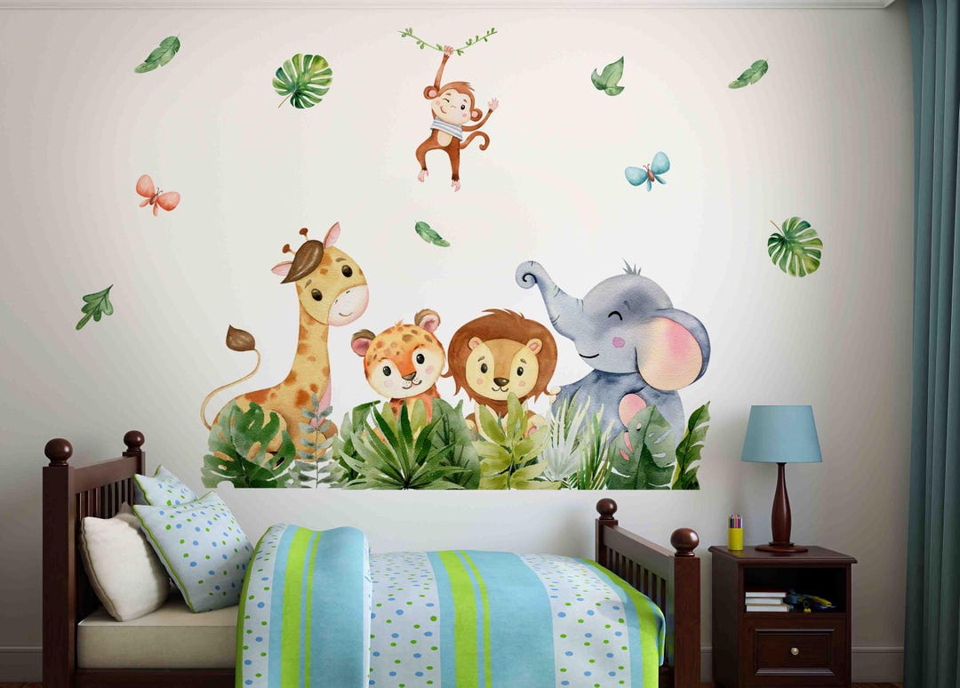 Safari Animals Wall Decal: Jungle Nursery Decor - Etsy
