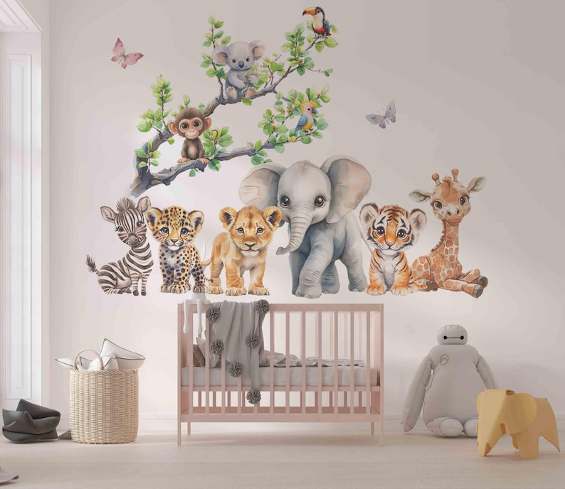Safari Animals Wall Decal: Jungle Nursery Decor - Etsy