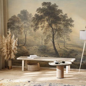 Vintage Forest Trees Wallpaper - Peel and Stick - Self Adhesive - Mural - Removable -  Mural for Classic Home Decor