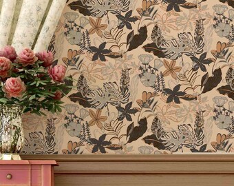 Tropical Leaves Removable Peel & Stick Wallpaper Mural – Green Jungle Wall Art