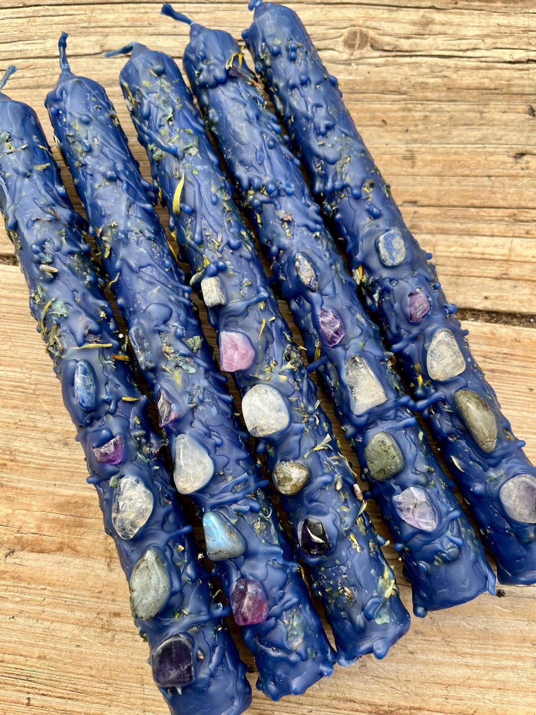 Handcrafted Third Eye Chakra Candle With Herbs and Crystals | Enhance ...
