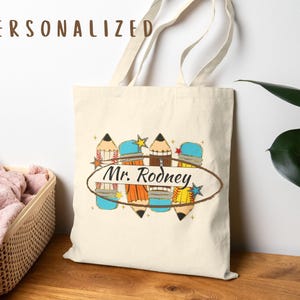 Personalized Teacher Tote Bag, Custom Teacher Gift Bag,Teacher Tote Bag,Gift For Teacher,Teacher Name Bag,Mothers Day Gift,Appreciation Gift