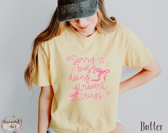 Introvert Things Boxy Crop Tee, Aesthetic Graphic Shirt