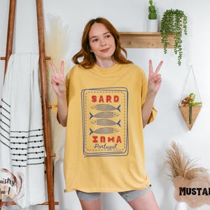Comfort Colors,Sardines Shirt Vintage Style Tinned Fish Fisherman Aesthetic Coastal Summer Ocean Inspired Style Comfort Color Plus